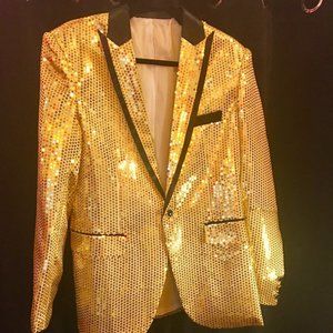 Rockstar Gold Sequin Dinner Jacket SUPER SPARKLE